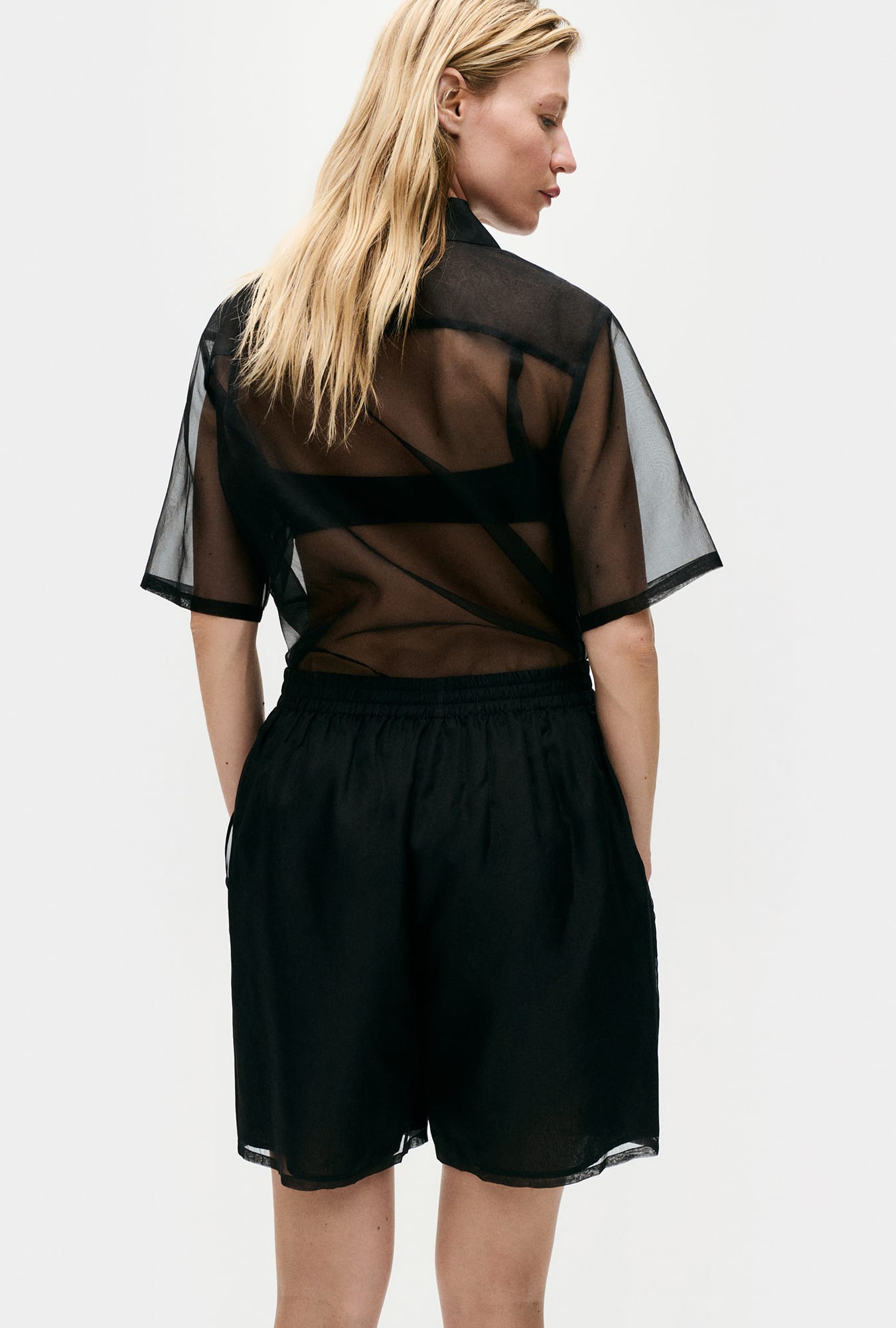Silk Laundry Organza Boxer Shorts (Black)