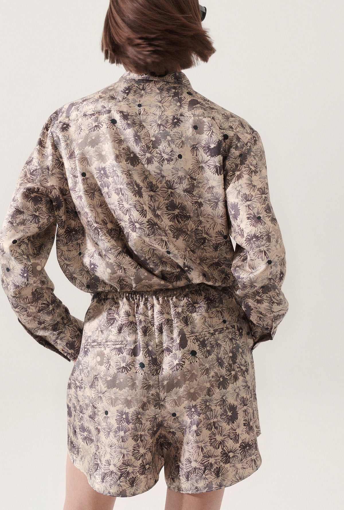 Silk Laundry Twill Racer Shorts (Aster Floral)
