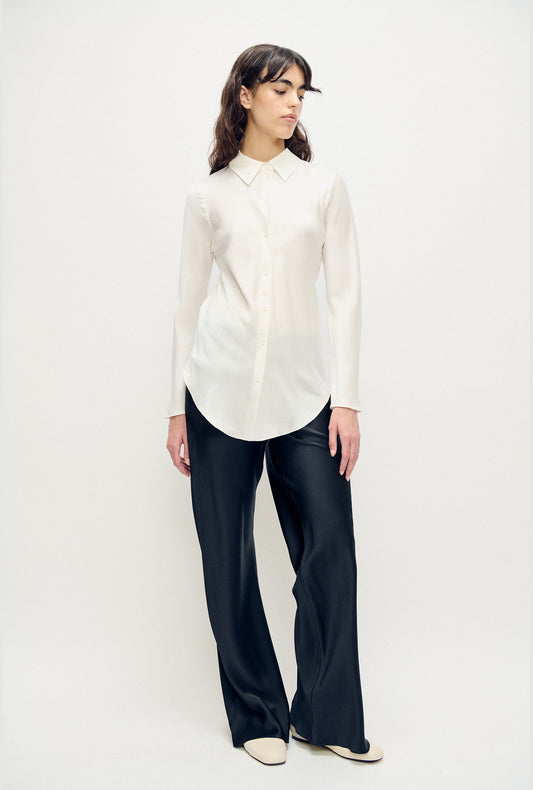 Image of Shirts. Product name - Bias Cut Shirt White in White colour by brand - Silk Laundry