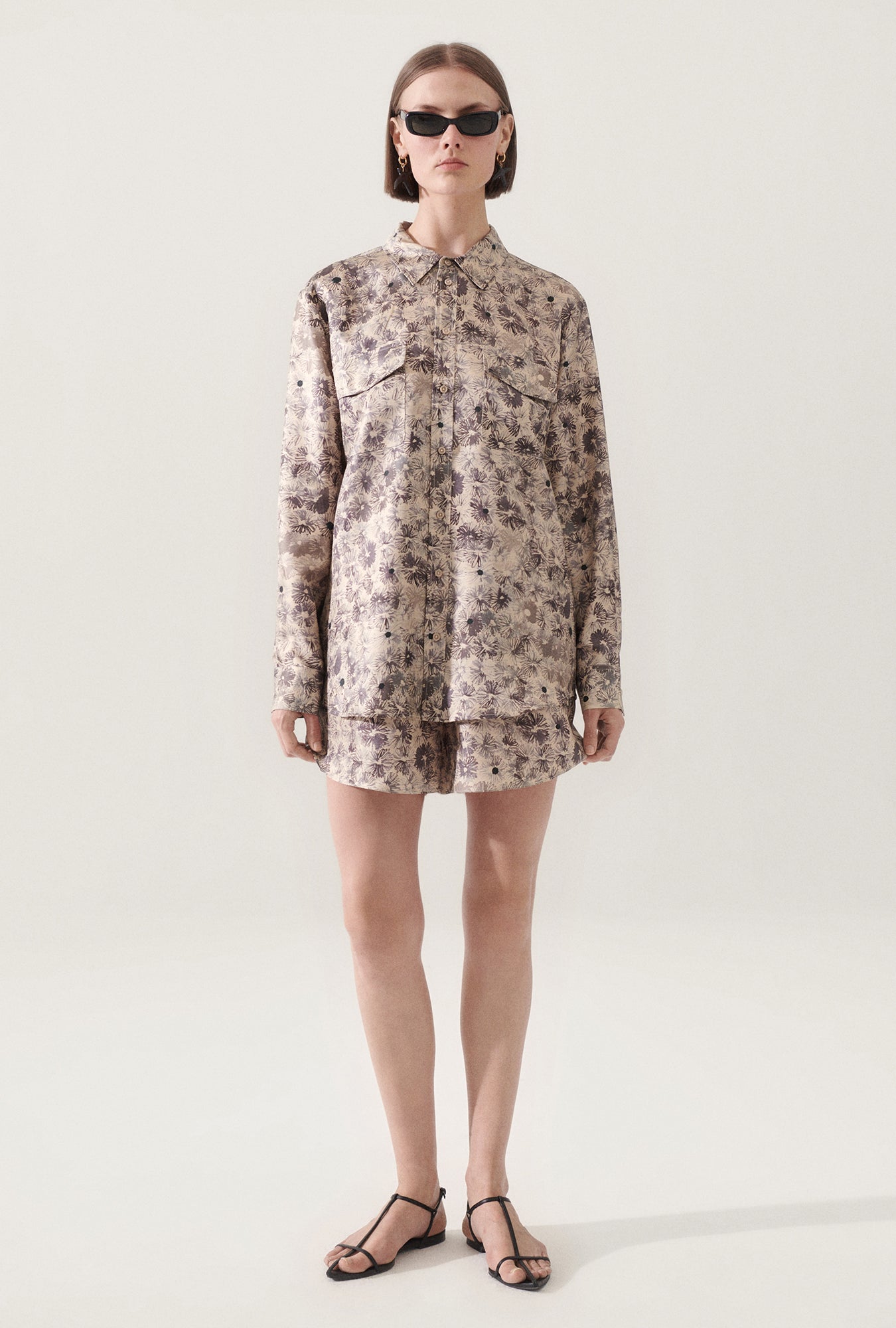 Image of Shirts. Product name - Twill Boyfriend Shirt Aster Floral in Aster Floral colour by brand - Silk Laundry