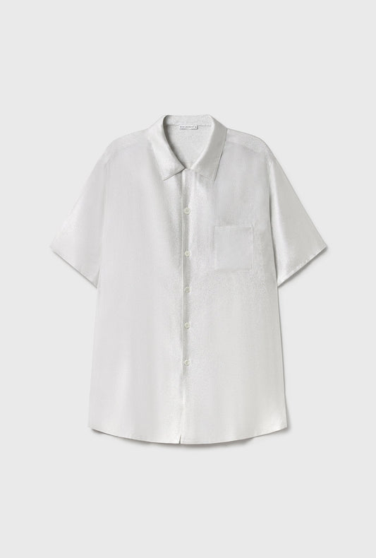Silk Laundry Camp Shirt (Silver Foil)
