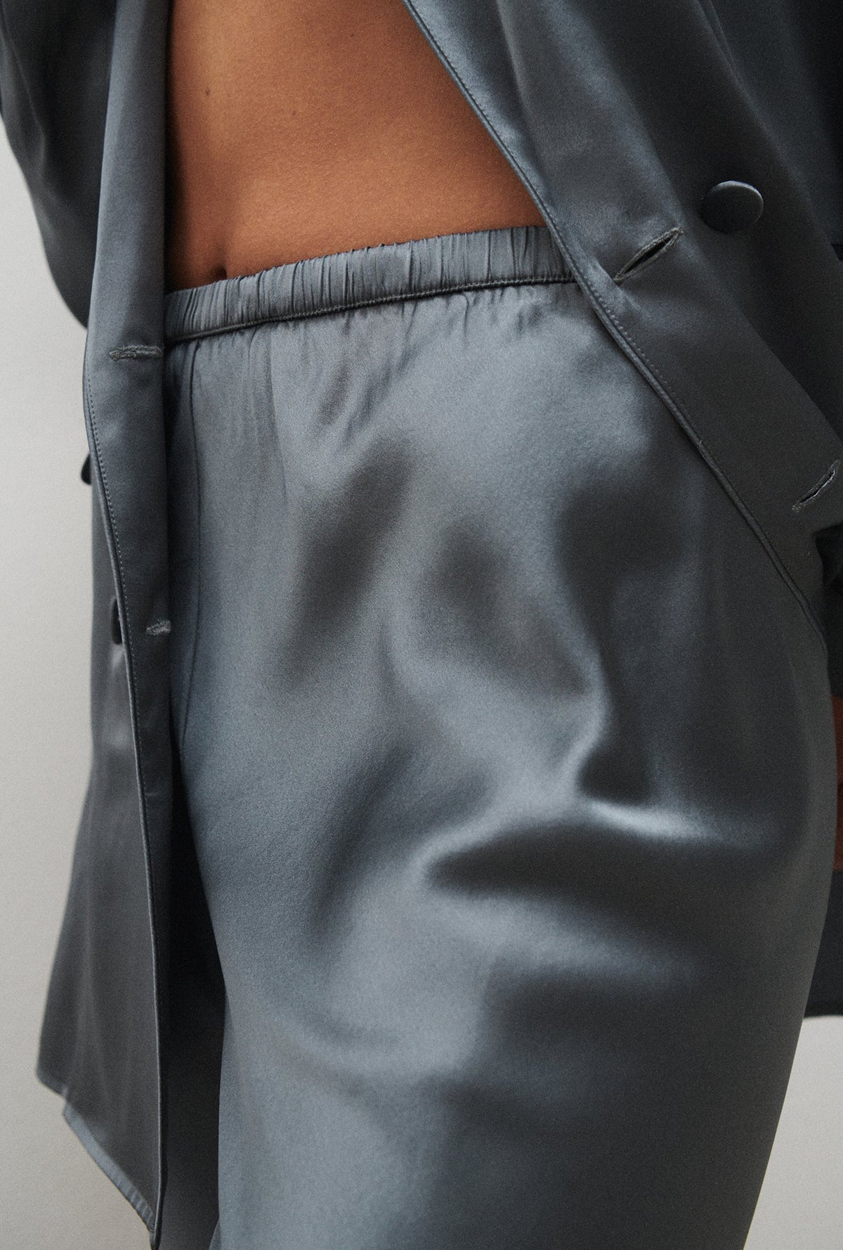 Silk Laundry Bias Cut Pants (Slate)