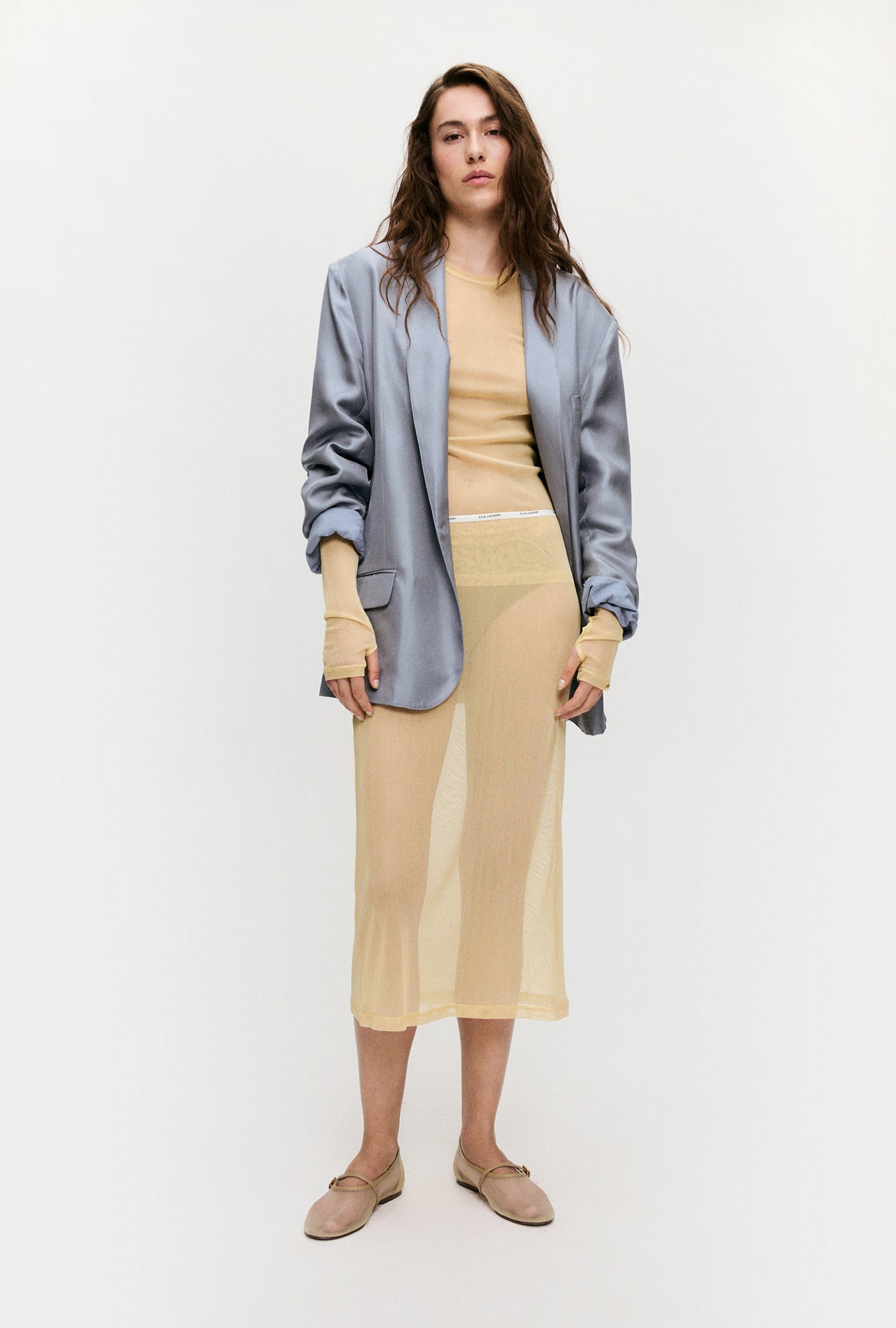 Silk Laundry Mesh Skirt (Shell)