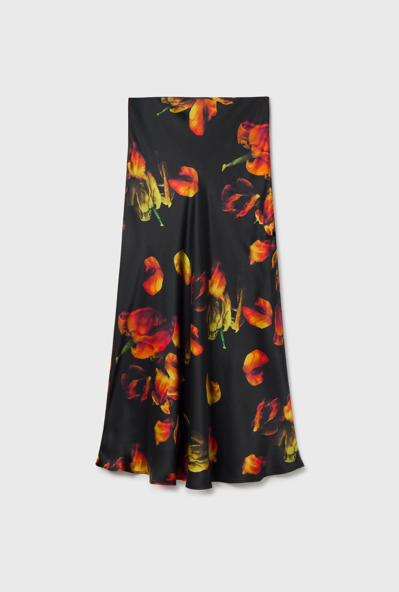 Silk Laundry Long Bias Cut Skirt (Tulipa Black)