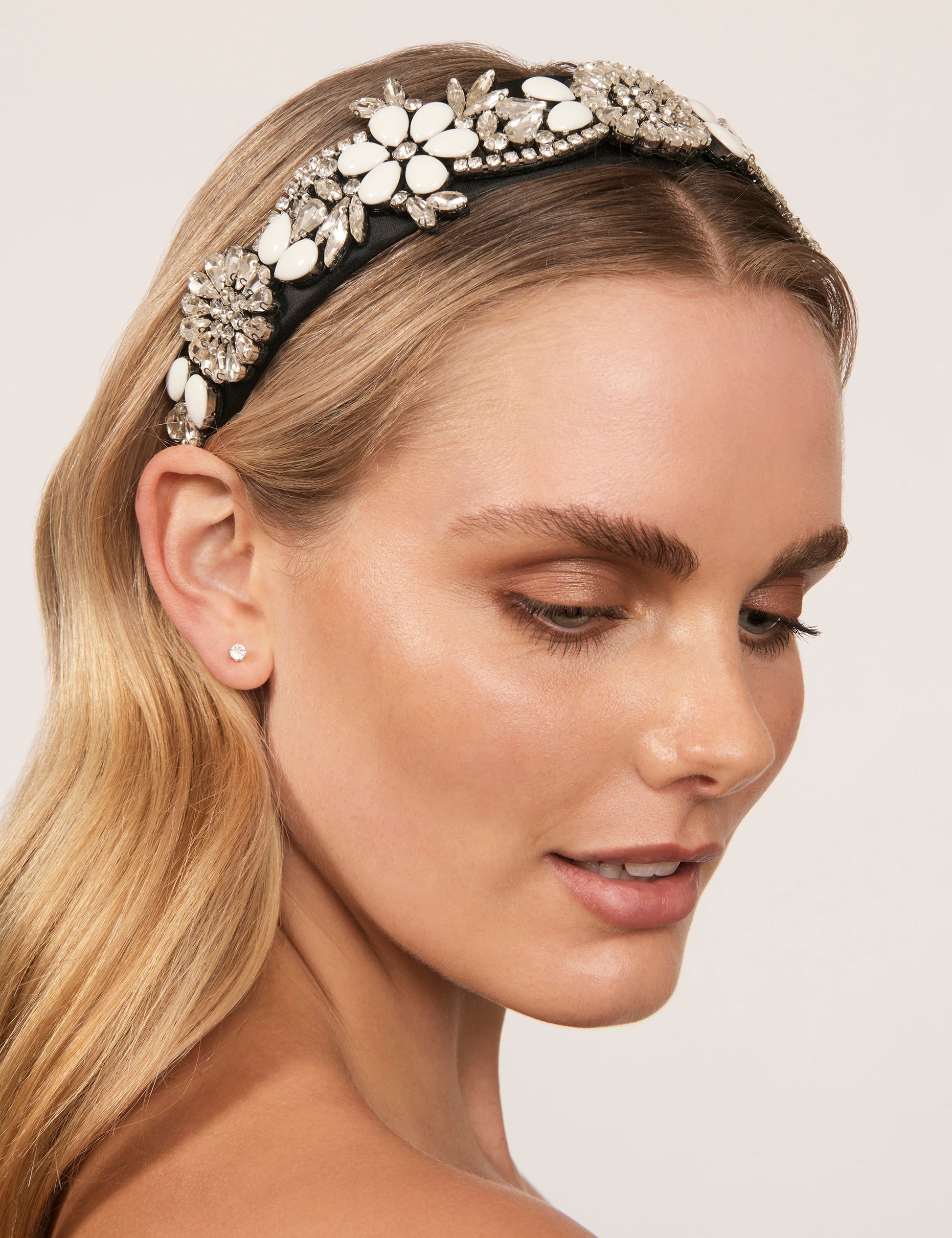 Image of Hair Accessories. Product name - FLORA EMBELLISHED WIDE HEADBAND in Print colour by brand - GROUP48