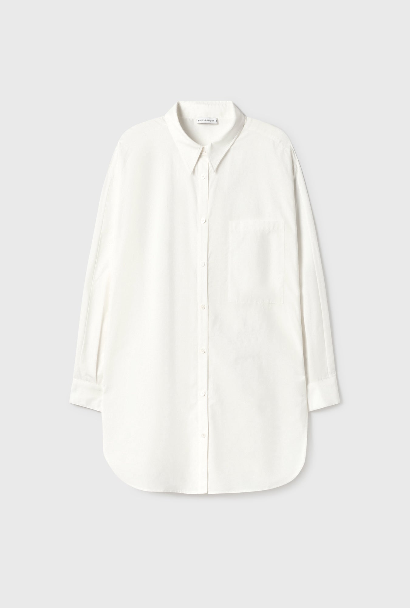 Image of Shirts. Product name - Cotton Silk Round Shirt White in White colour by brand - Silk Laundry