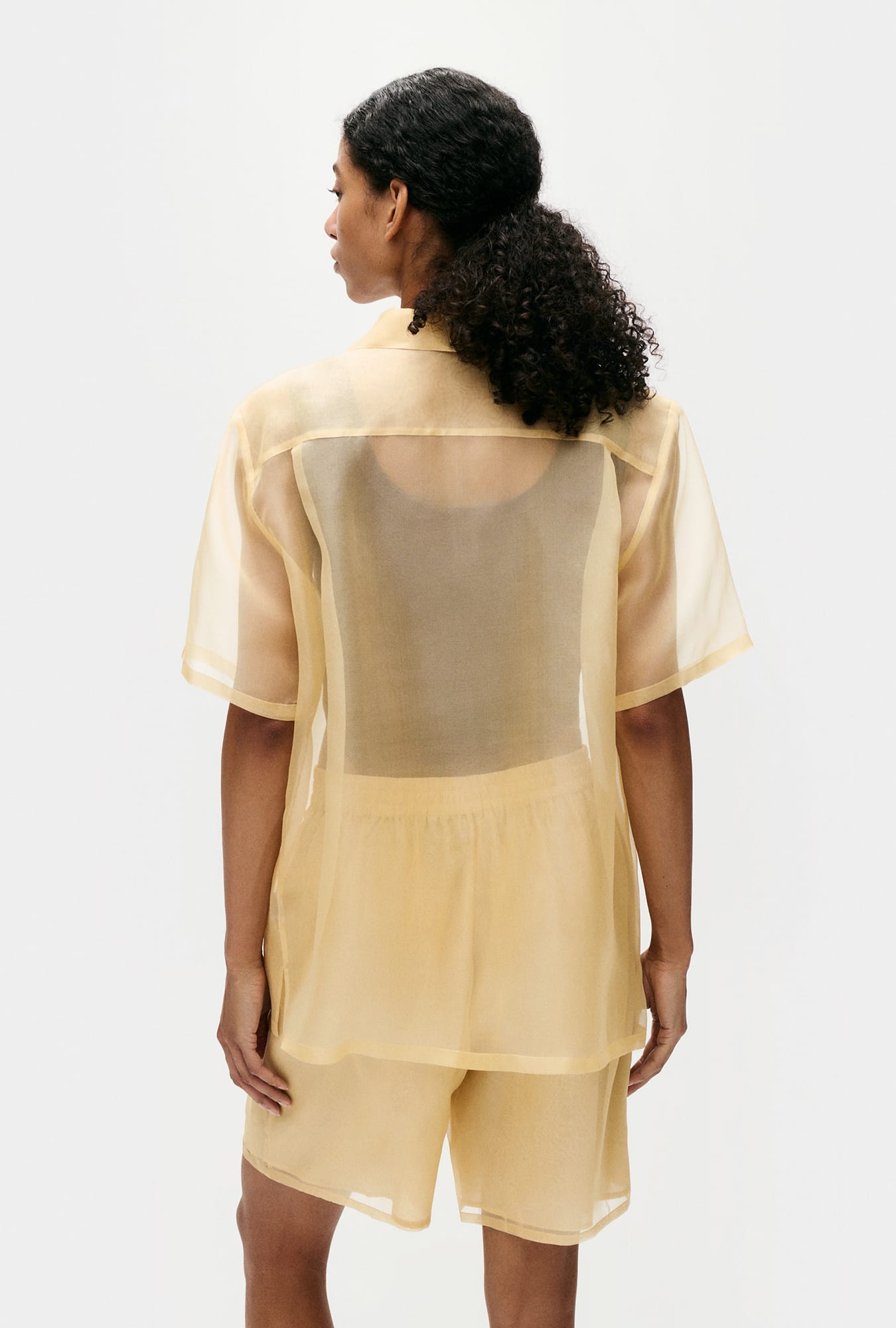 Silk Laundry Organza Boxer Shorts (Beige)