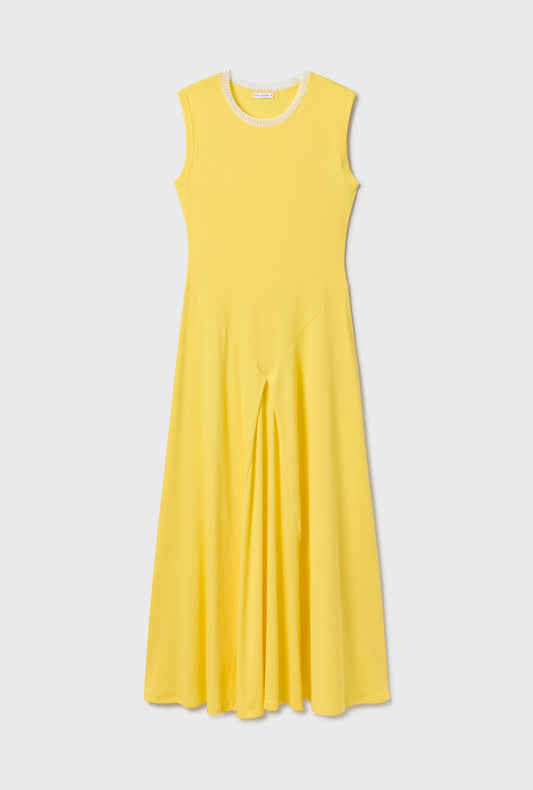 Silk Laundry Crochet Trim Dress (Titanate)