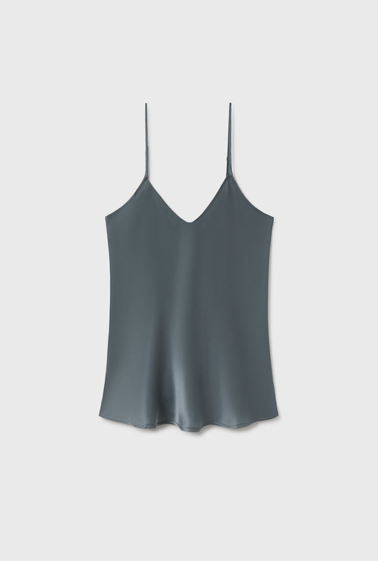 Silk Laundry Bias Cut Cami (Slate)