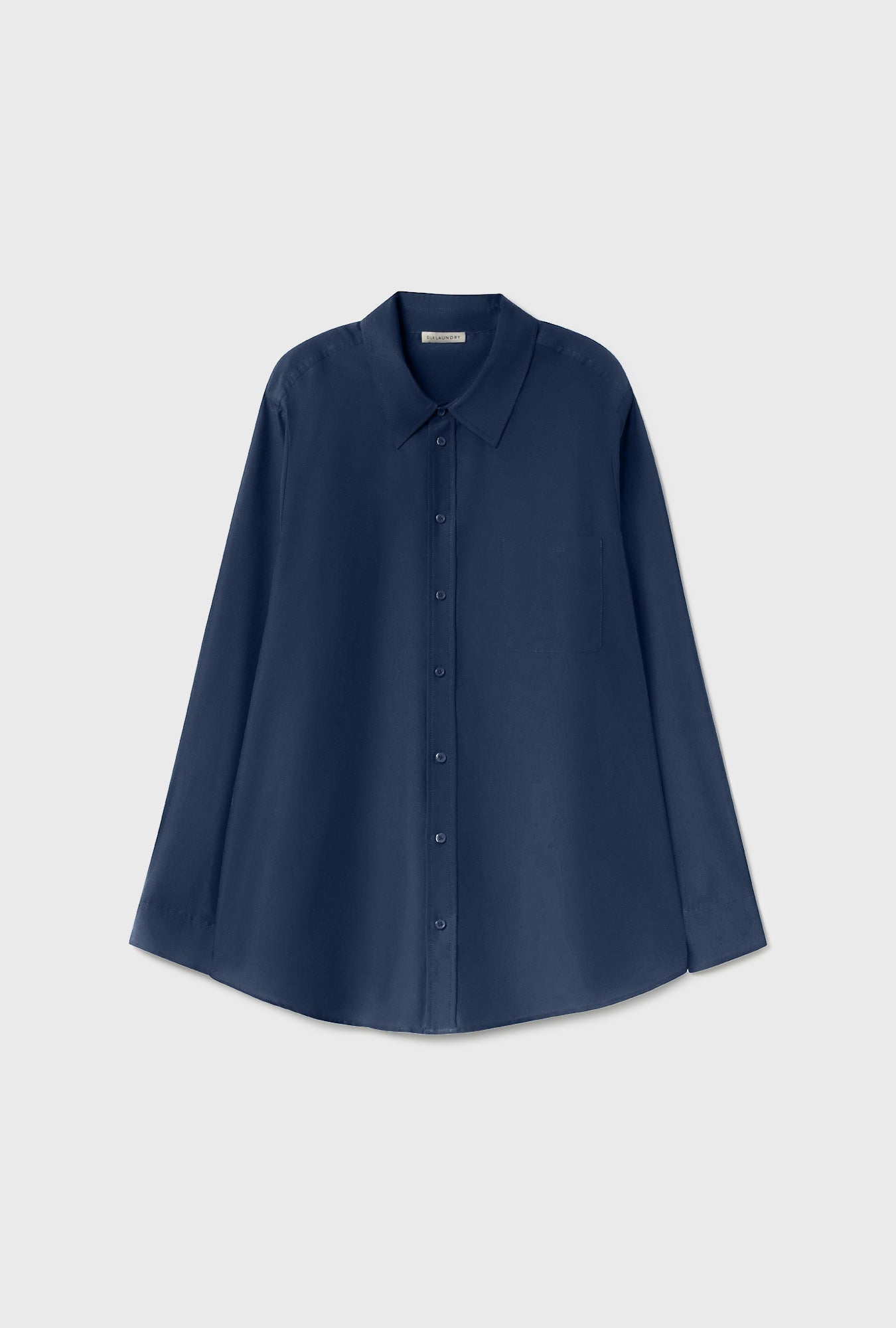 Laundry Cotton Silk Boyfriend Shirt (Midnight)