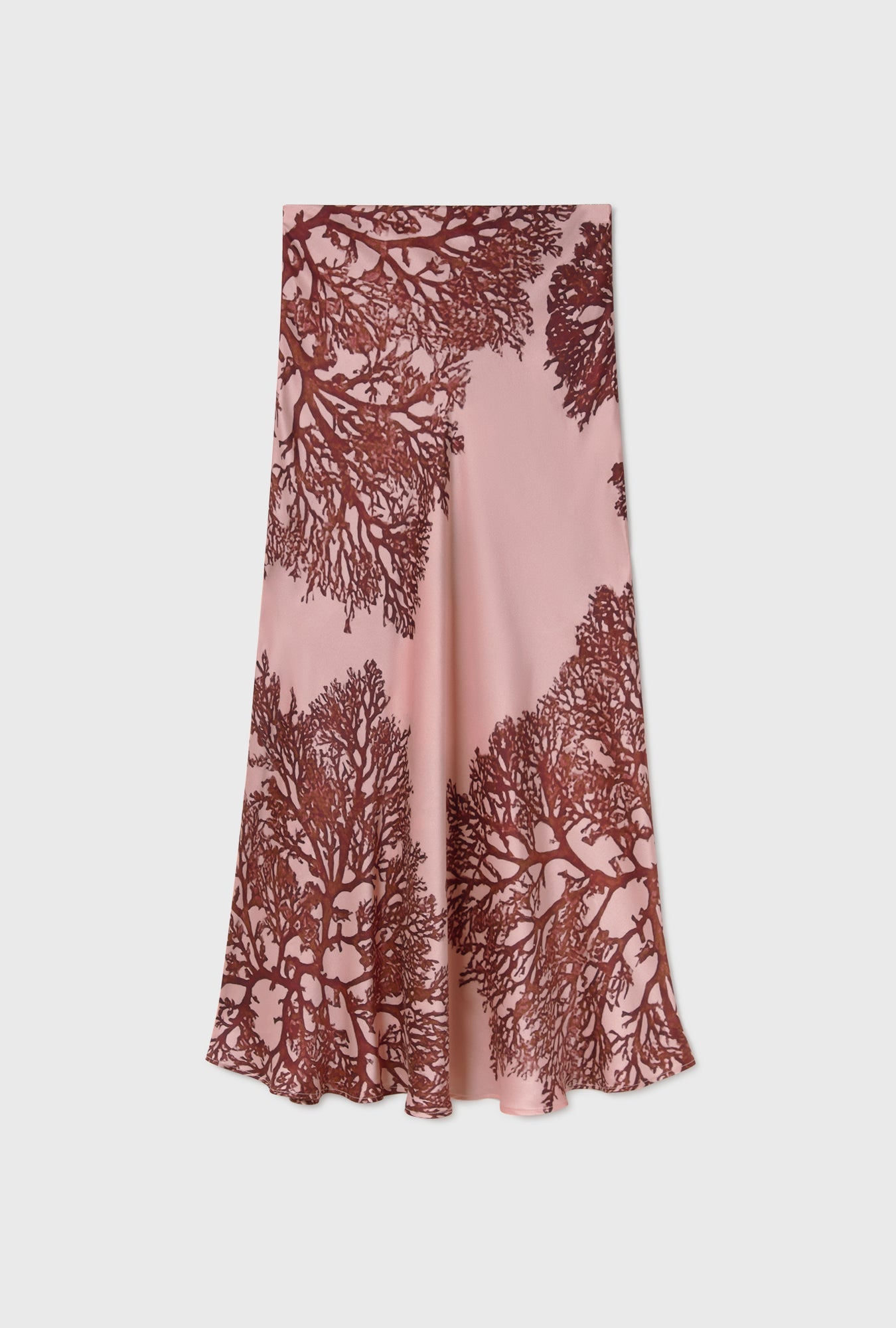 Silk Laundry Long Bias Cut Skirt (Pressed Coral)