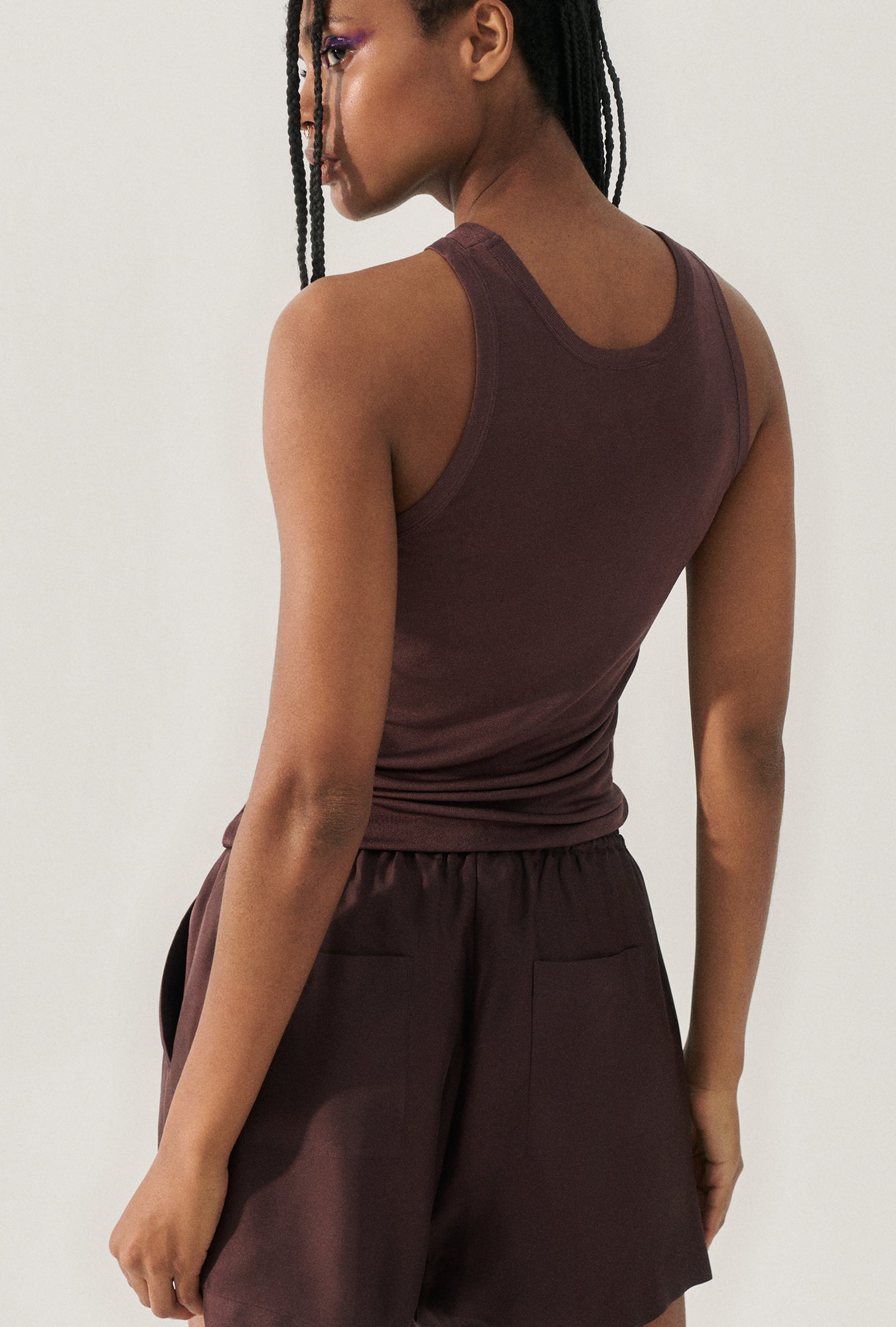 Silk Laundry Jersey Tank (Cacao)