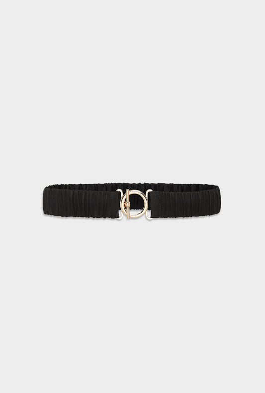 Image of Belts. Product name - T Bar Clasp Belt Black in Black colour by brand - Silk Laundry