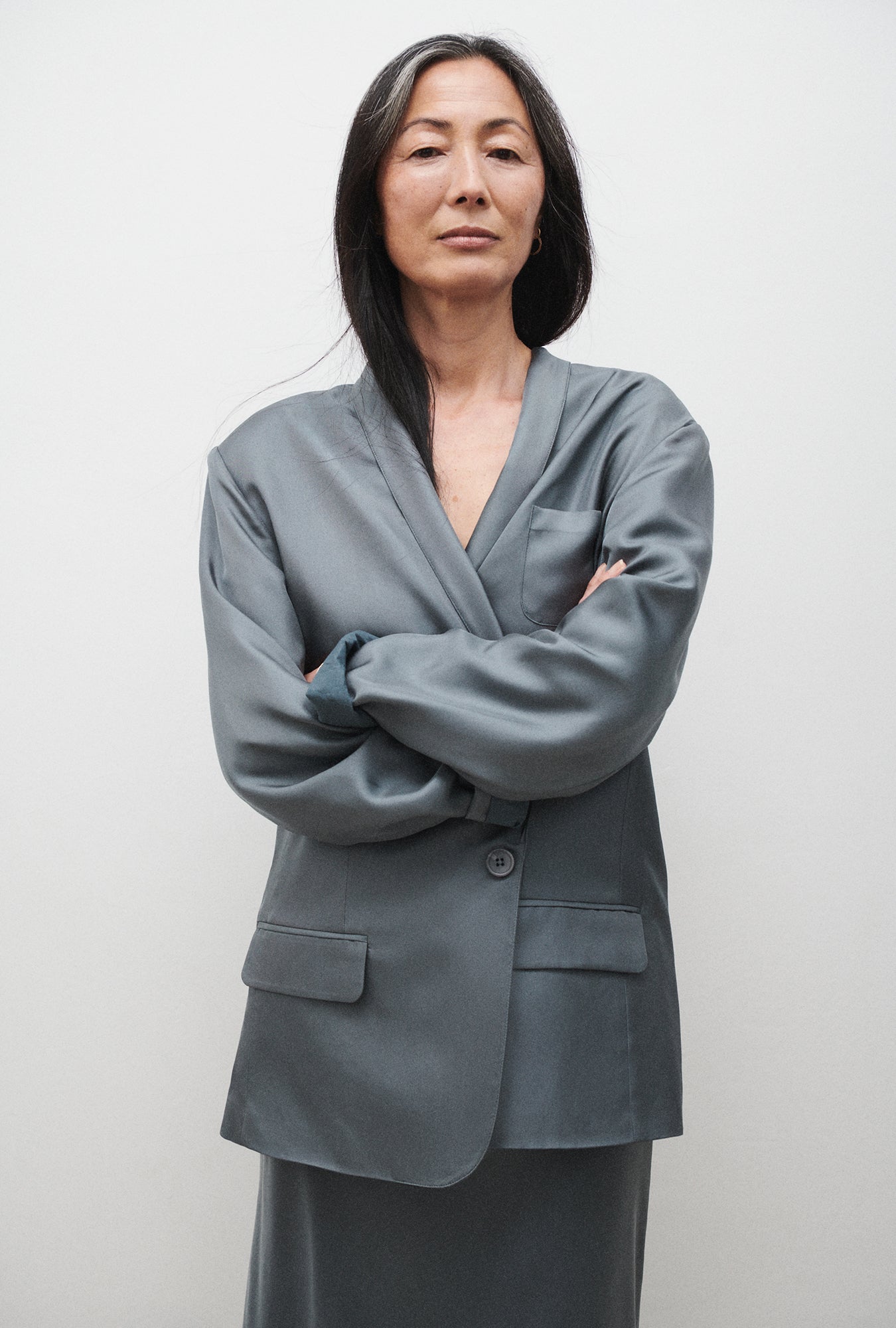Silk Laundry Twill Miami Blazer (Slate)