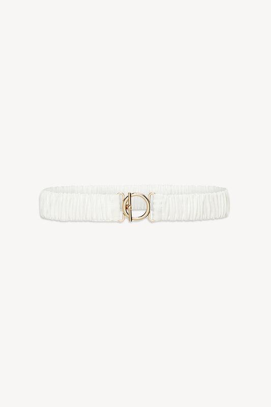 Image of Accessories. Productname: T Bar Clasp Belt White in White colour by brand - Silk Laundry