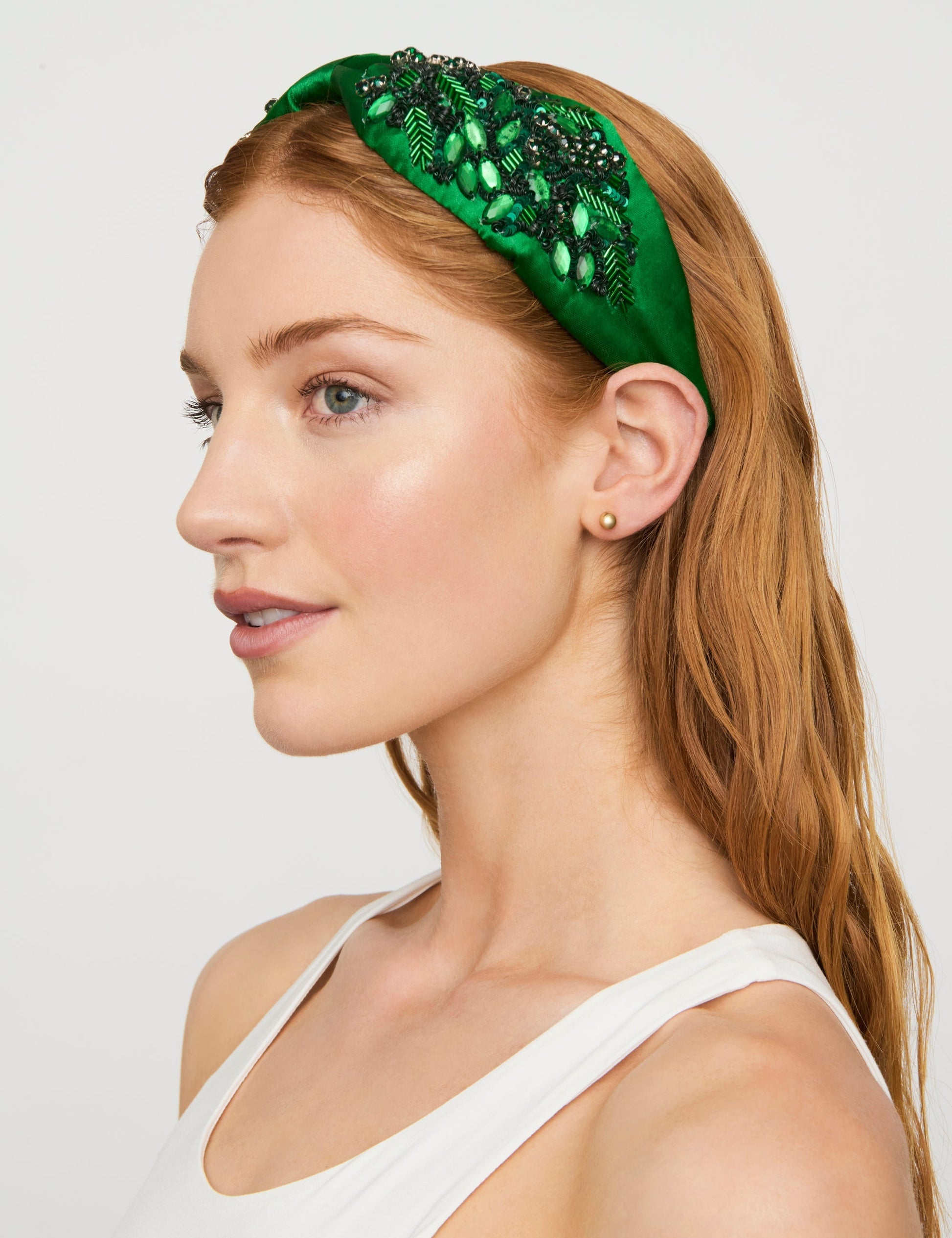 Image of Hair Accessories. Productname: Colette EVERGREEN BEADED WIDE KNOT HEADBAND in Print colour by brand - Colette