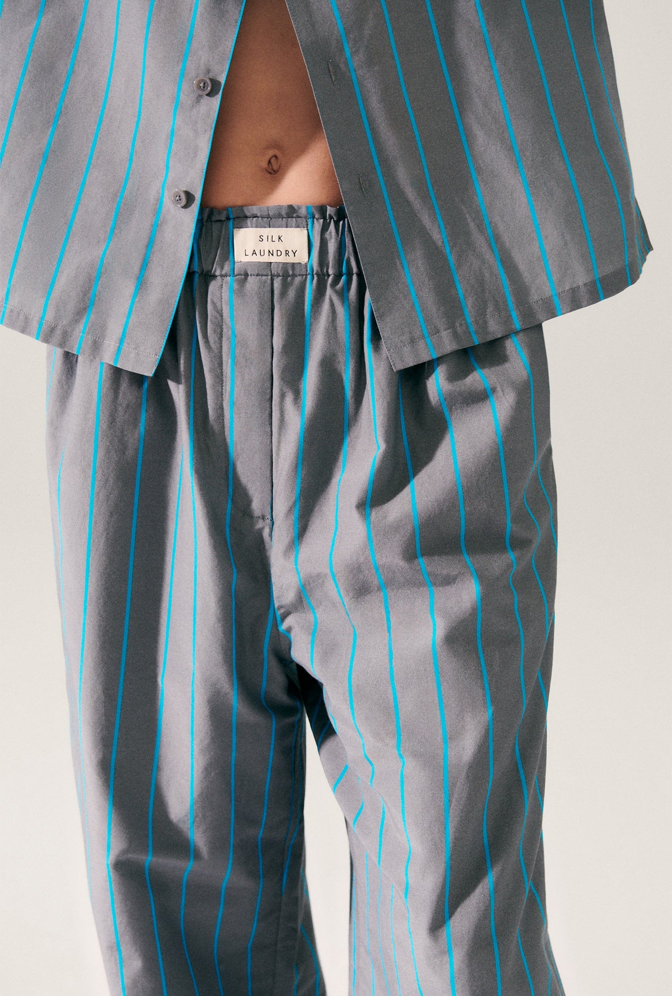 Laundry Cotton Silk Paper Bag Pants (Oxygen Stripe)