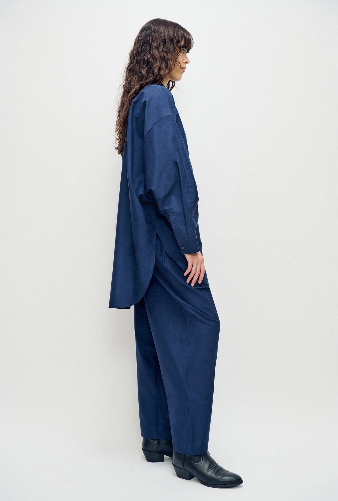 Laundry Cotton Silk Round Shirt (Midnight)