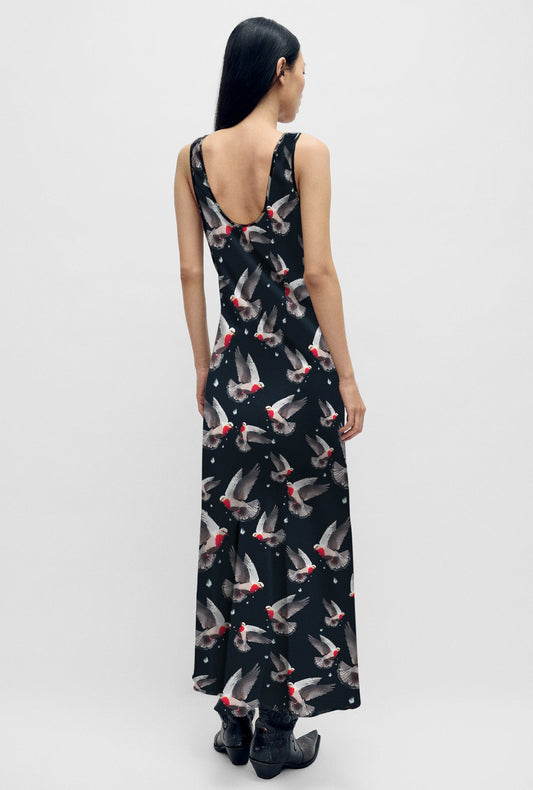 Image of Dresses. Product name - Scoop Neck Dress Bleeding Dove in Bleeding Dove colour by brand - Silk Laundry