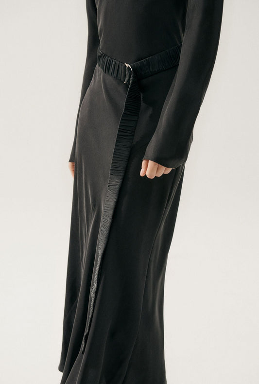 Image of Belts. Product name - Wide Long Belt Black in Black colour by brand - Silk Laundry
