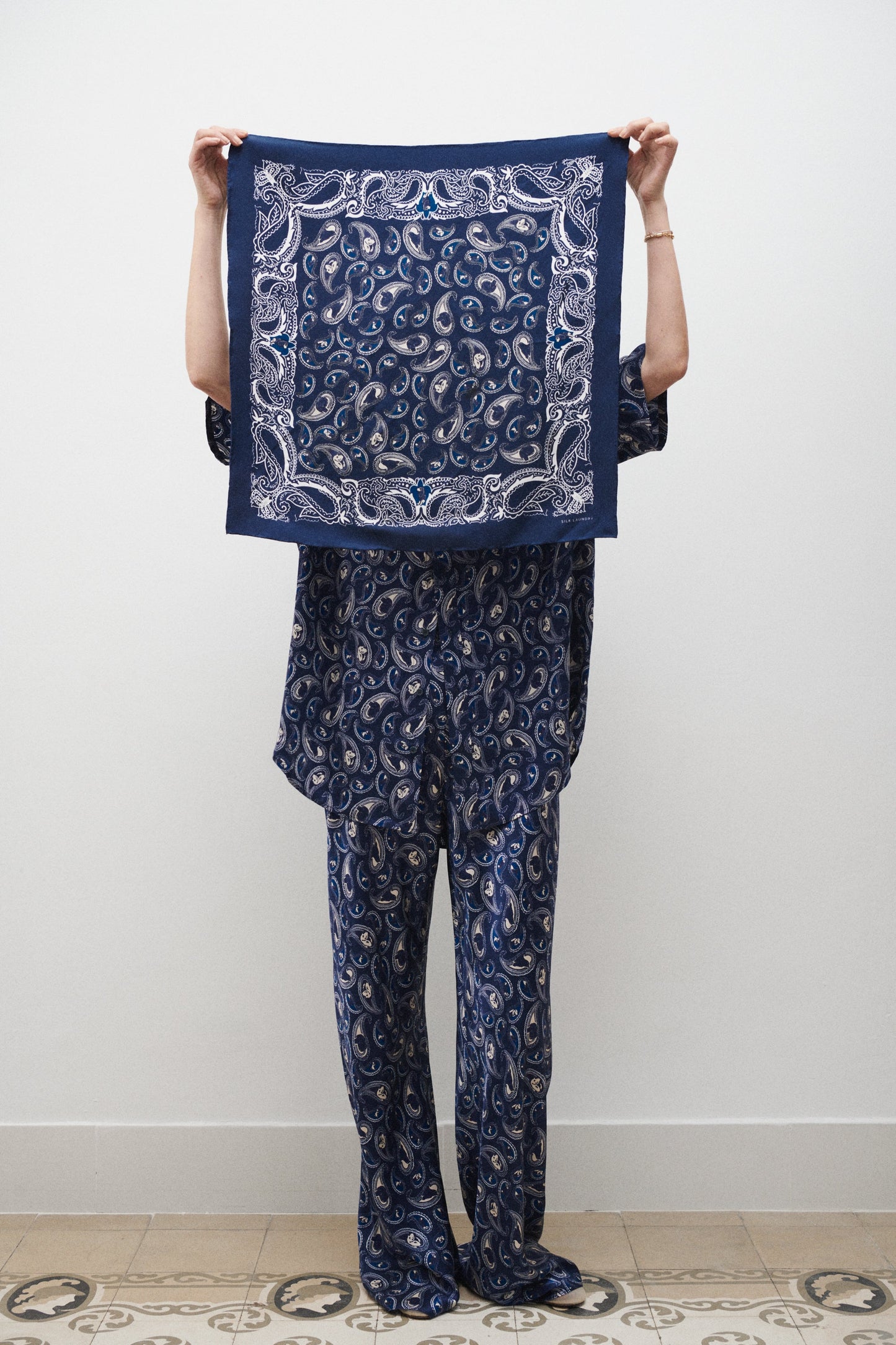 Silk Laundry Scarf (Hounds Paisley)