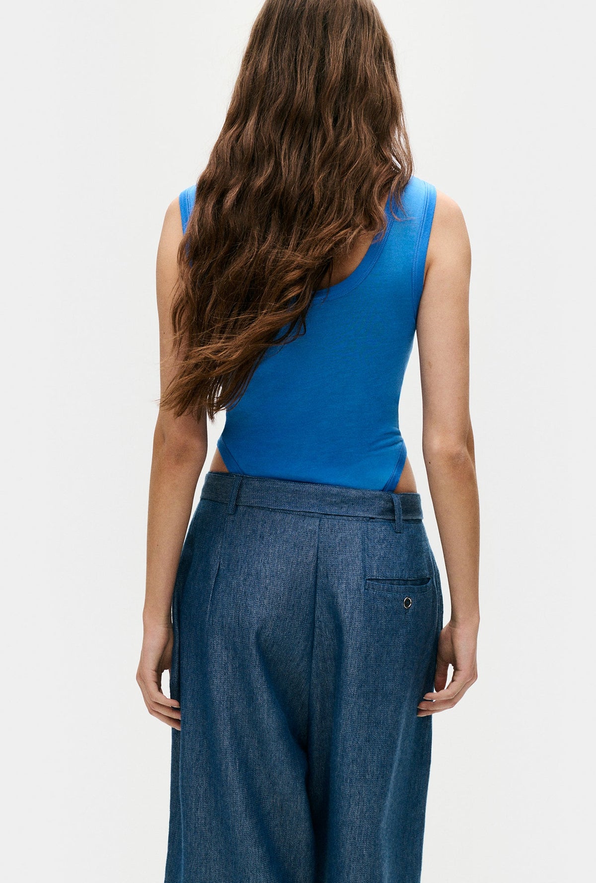 Silk Laundry Cutaway Bodysuit (Wave)