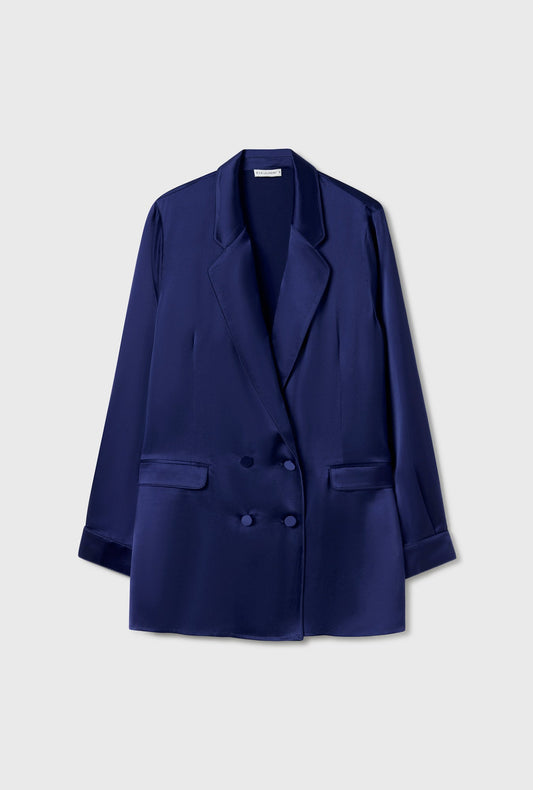 Silk Laundry Relaxed Blazer (Purple Rain)
