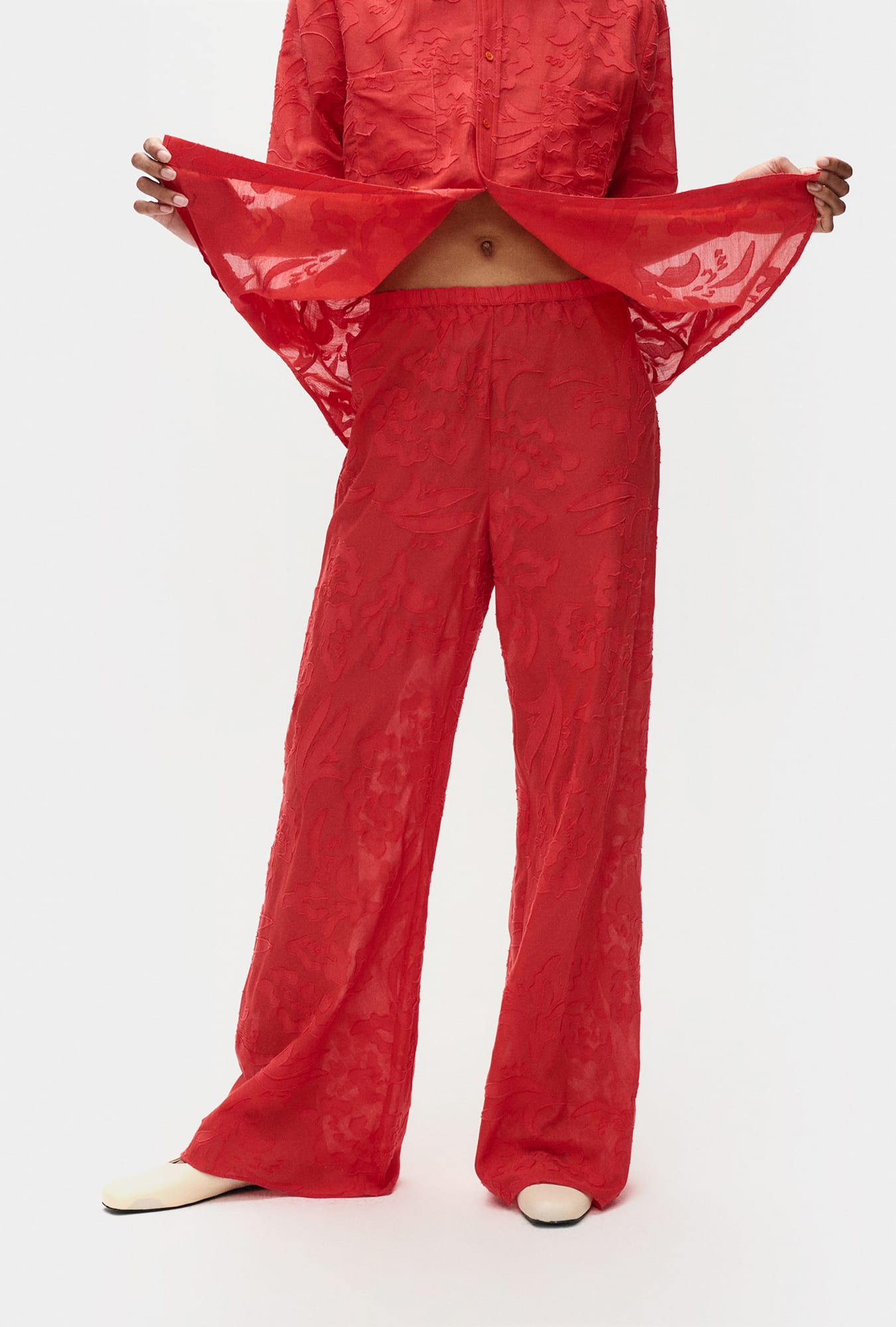 Laundry Clip Silk Bias Cut Pants (Geranium)