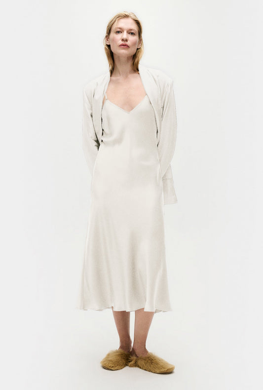 Image of Dresses. Product name - 90s Slip Dress White in White colour by brand - Silk Laundry