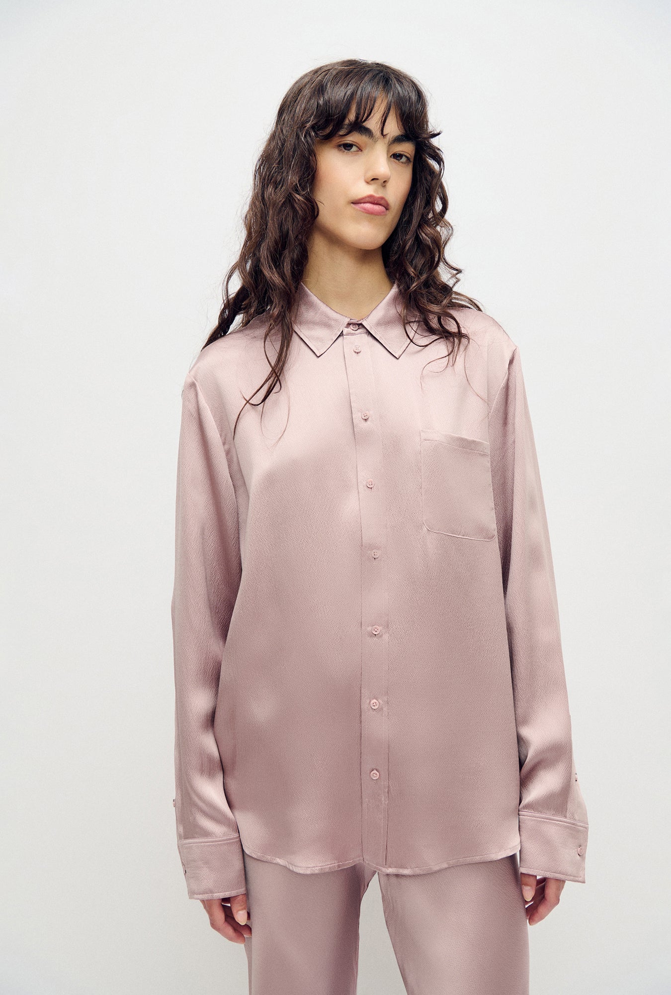Image of Shirts. Product name - Hammered Boyfriend Shirt Lasso in Lasso colour by brand - Silk Laundry