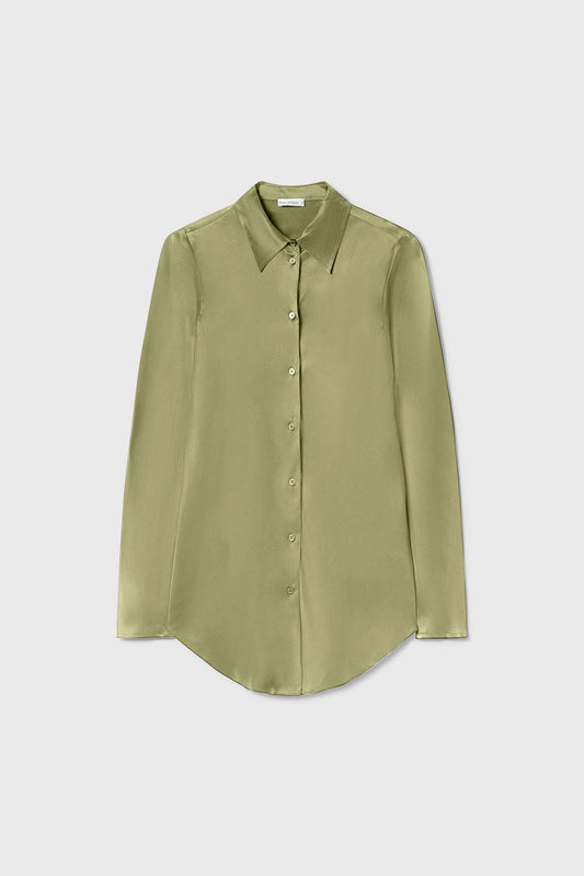 Silk Laundry Bias Cut Shirt (Sage)