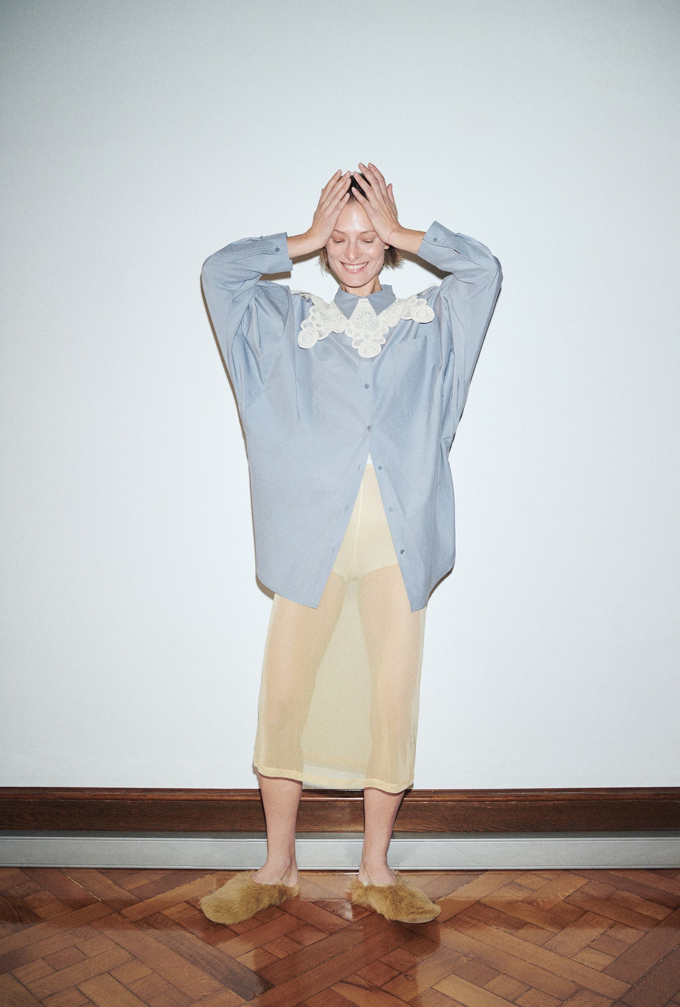 Silk Laundry Mesh Skirt (Shell)