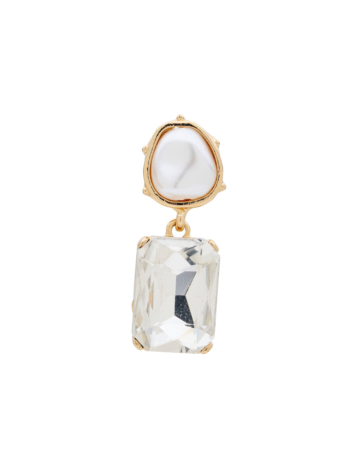 GROUP48 PEARLINE RECTANGLE STONE EARRING (Print)