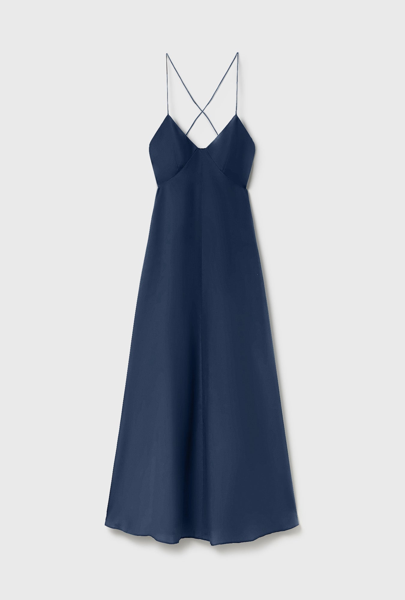 Silk Laundry Habotai Long Maxi Dress (Midnight)