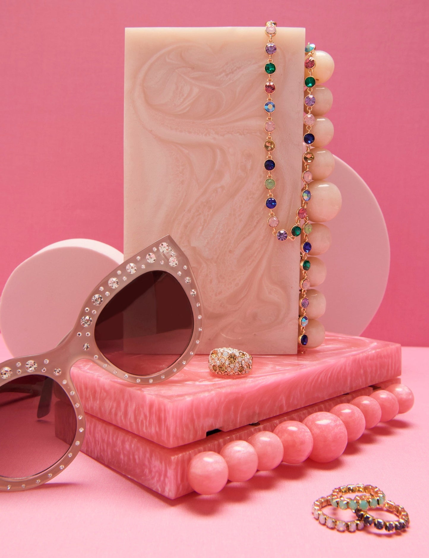 GROUP48 BEADED BOX CLUTCH (Pink)