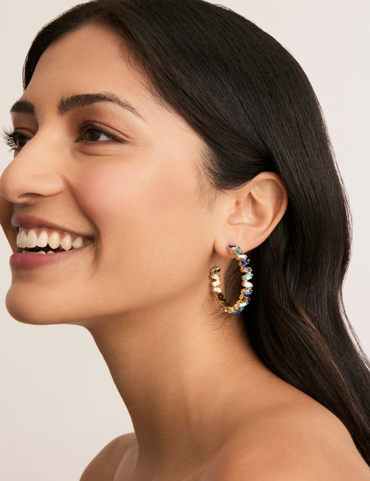 Image of Earrings. Productname: Colette STACK STONE HOOP in Print colour by brand - Colette