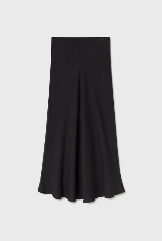 Silk Laundry Long Bias Cut Skirt (Coral Jacquard)