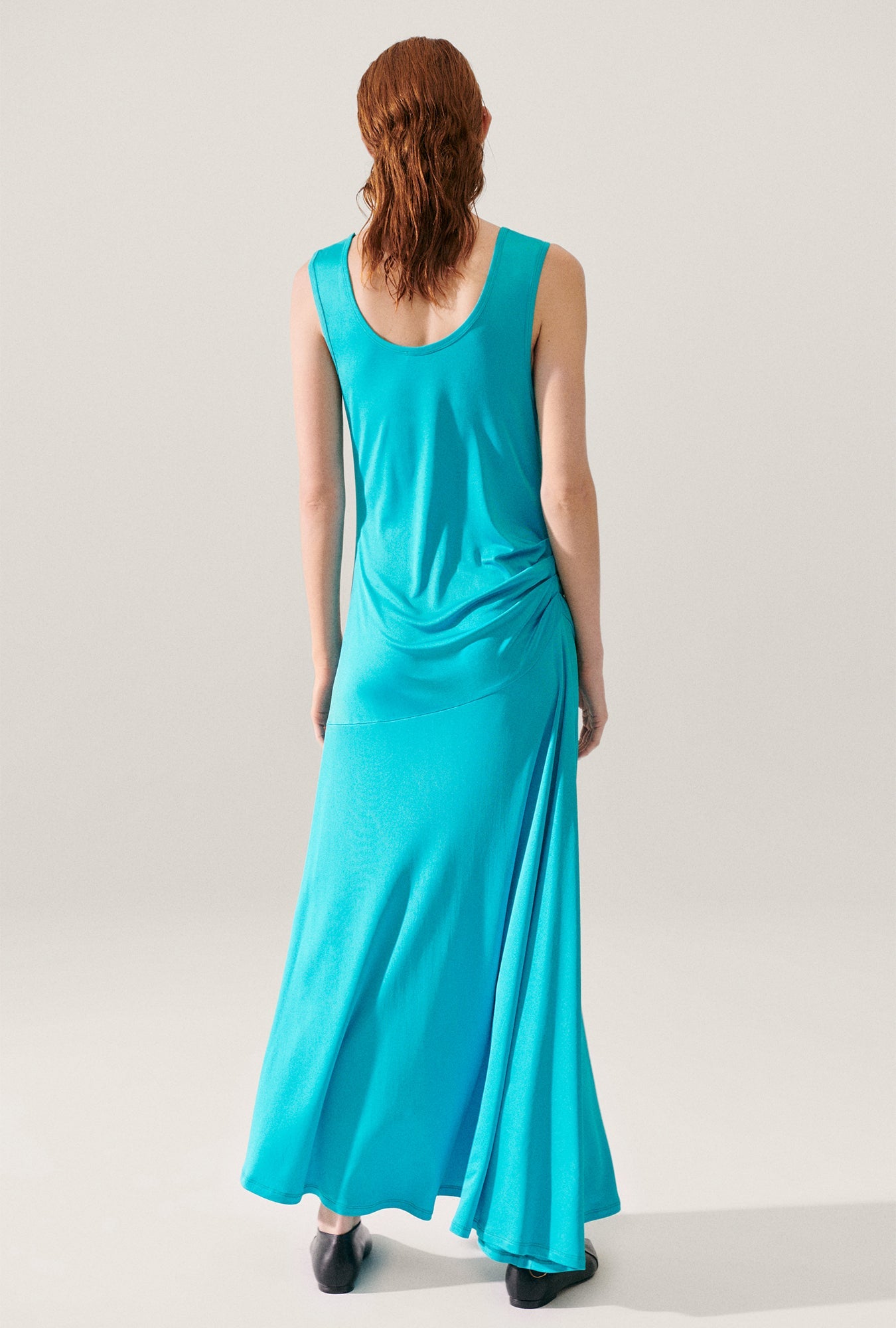 Silk Laundry Jersey Sleeveless Dress (Oxygen)