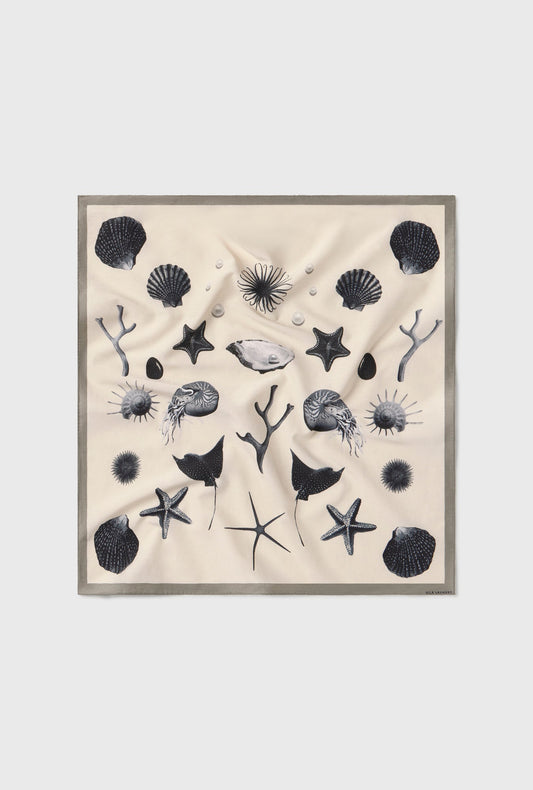 Silk Laundry COTTON SILK SCARF (Seashells)