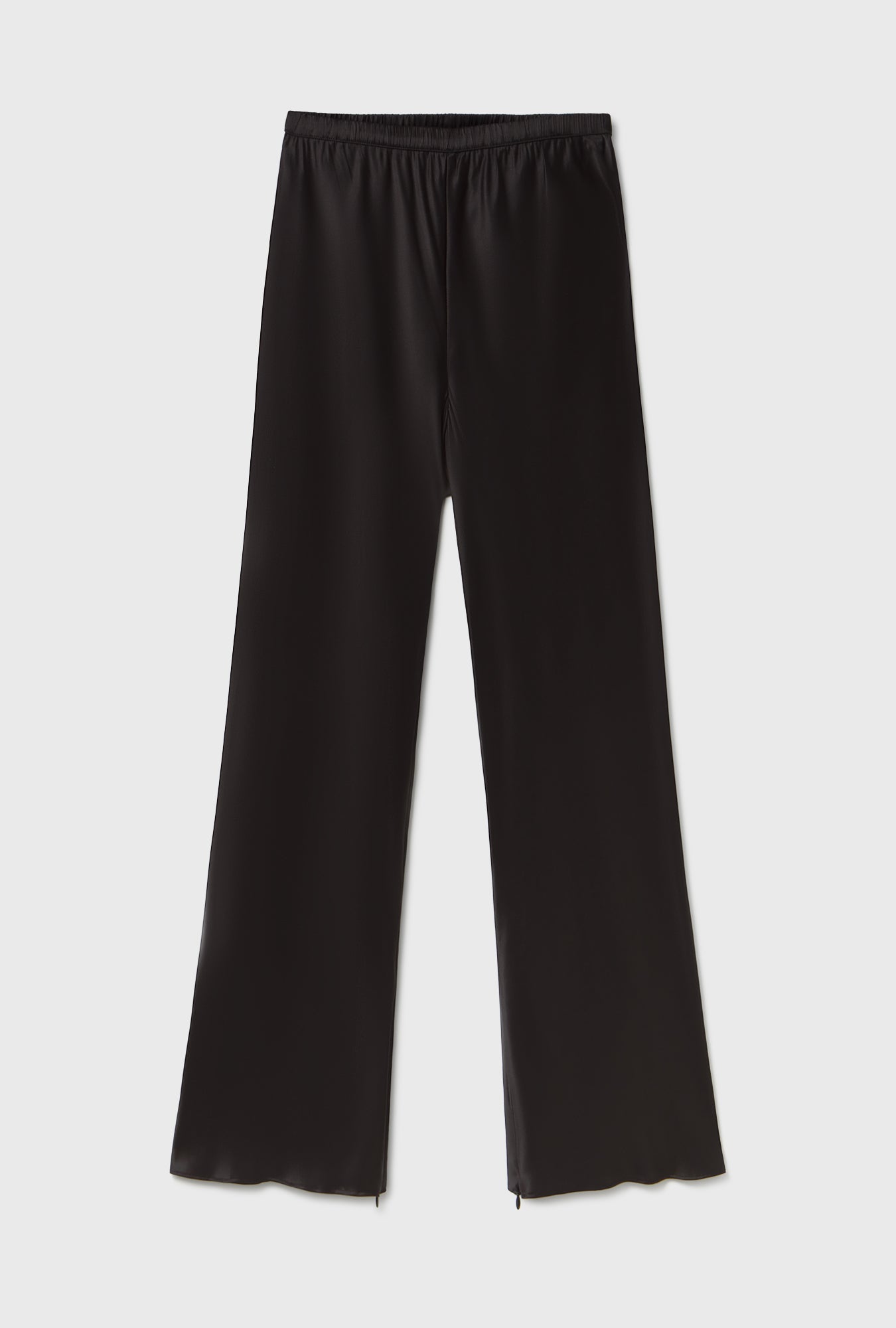 Silk Laundry Cropped Bias Cut Pants (Black)