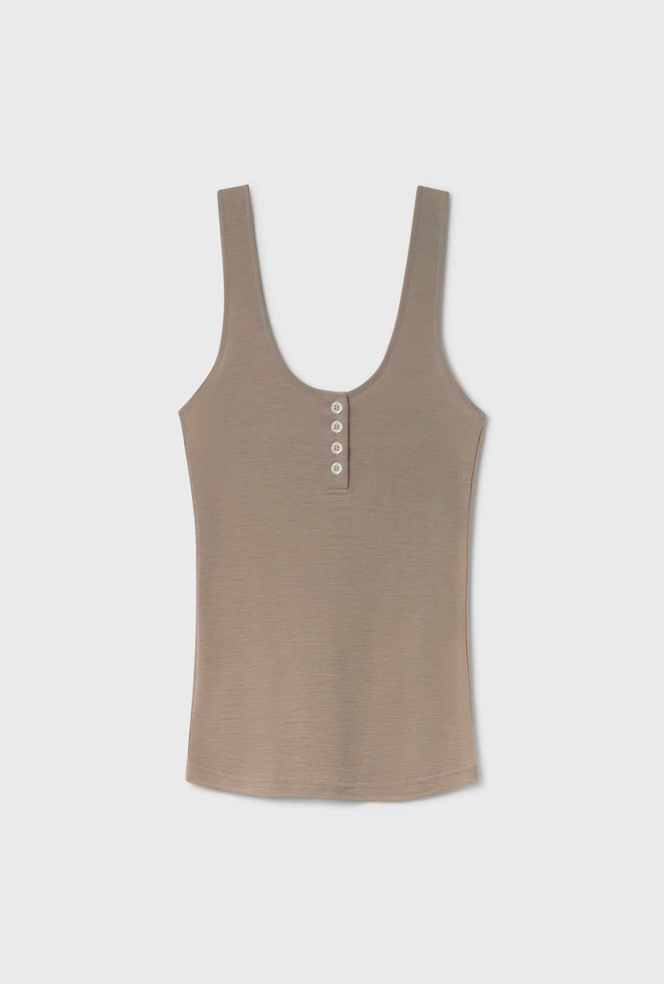 Silk Laundry Merino Henley Tank (Saddle)