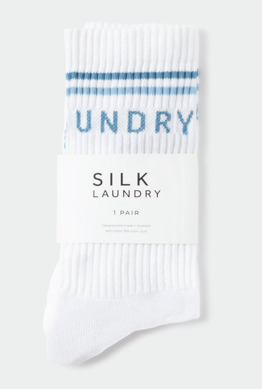 Image of Socks. Productname: Crew Sock Sydney in White colour by brand - Silk Laundry