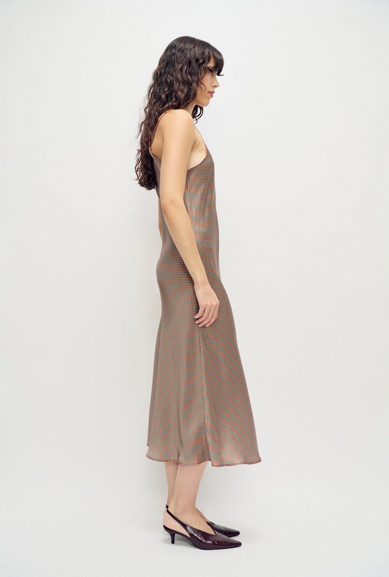 Silk Laundry 90s Slip Dress (Micro Plaid)