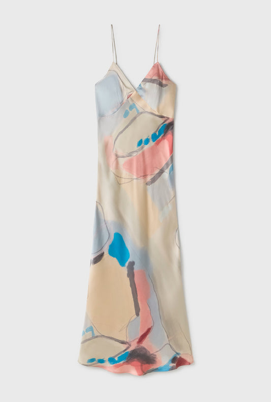 Silk Laundry Deco Rouleau Dress (Expressionist)