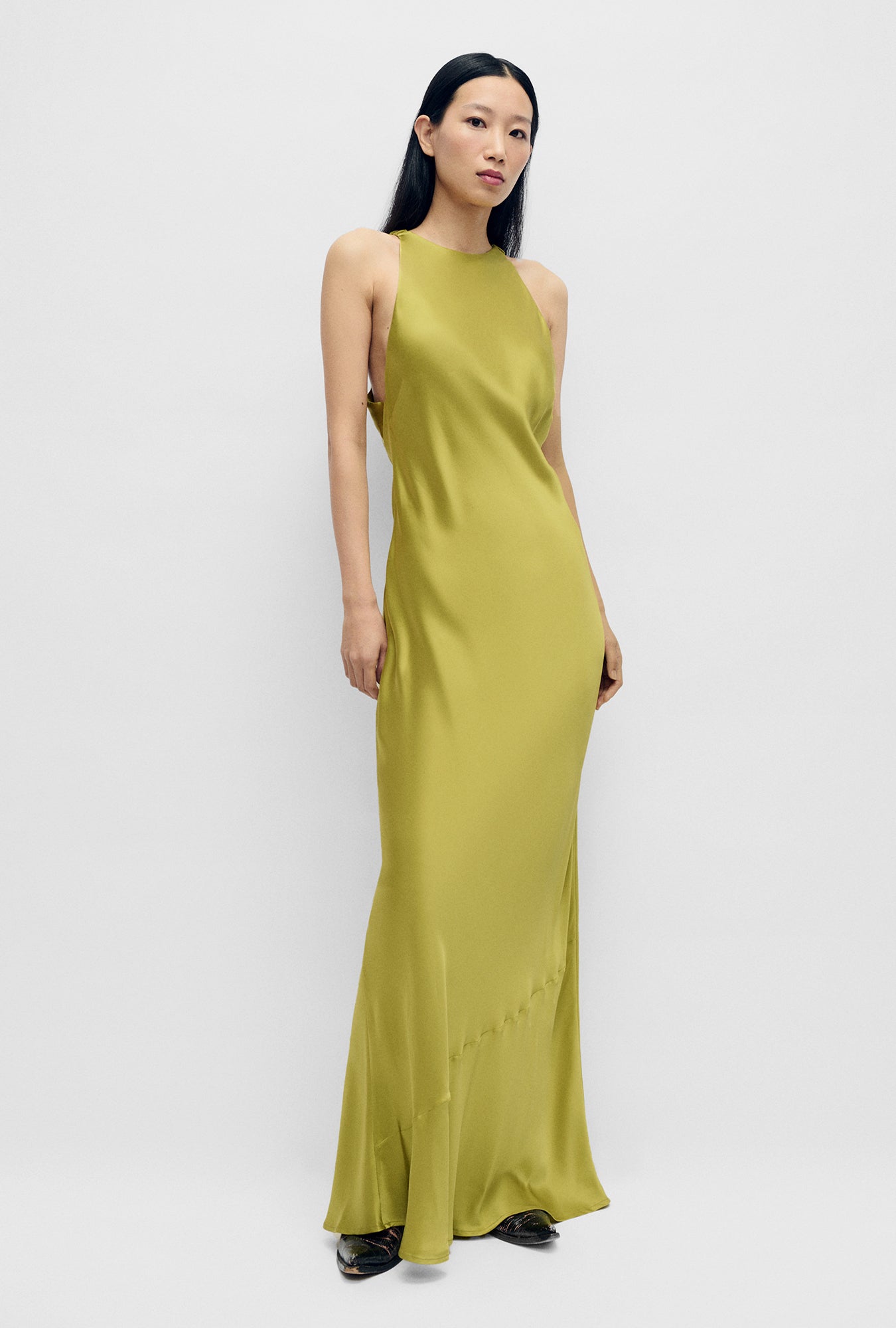 Image of Dresses. Product name - High Low Dress Cactus in Cactus colour by brand - Silk Laundry