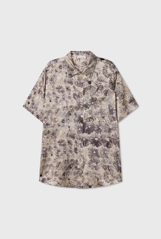 Silk Laundry Short Sleeve Boyfriend Shirt (Aster Floral)