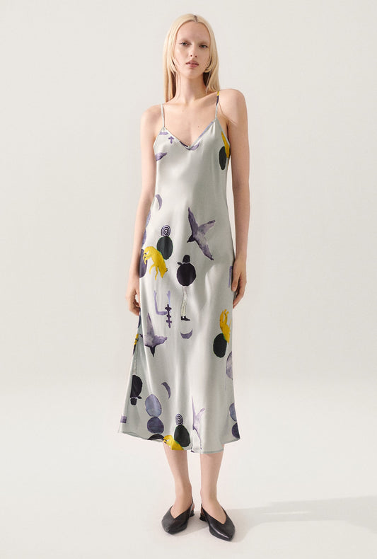 Image of Dresses. Productname: 90S Slip Dress Protection in Protection colour by brand - Silk Laundry