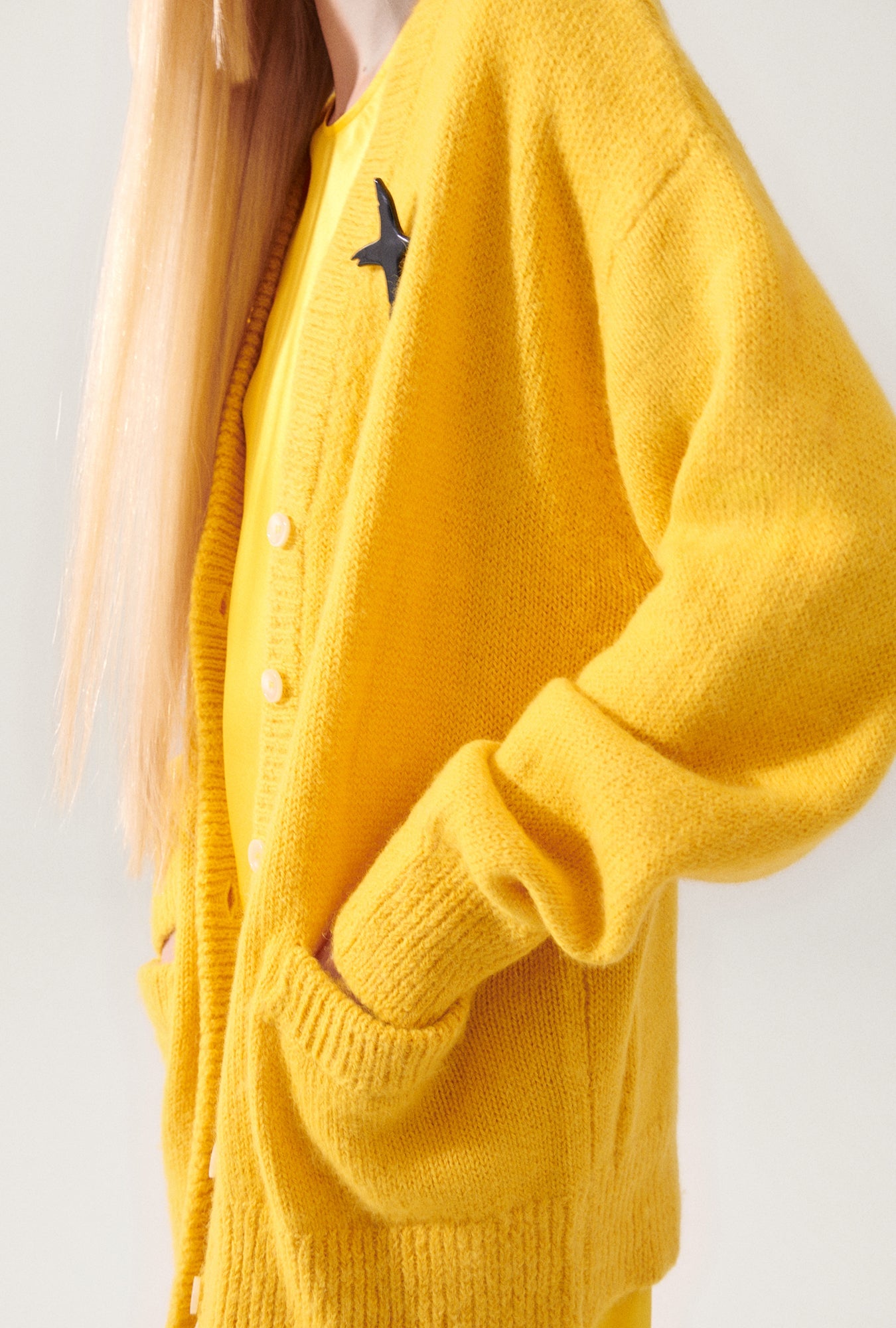 Silk Laundry Alpaca Slouch Cardigan (Marigold)