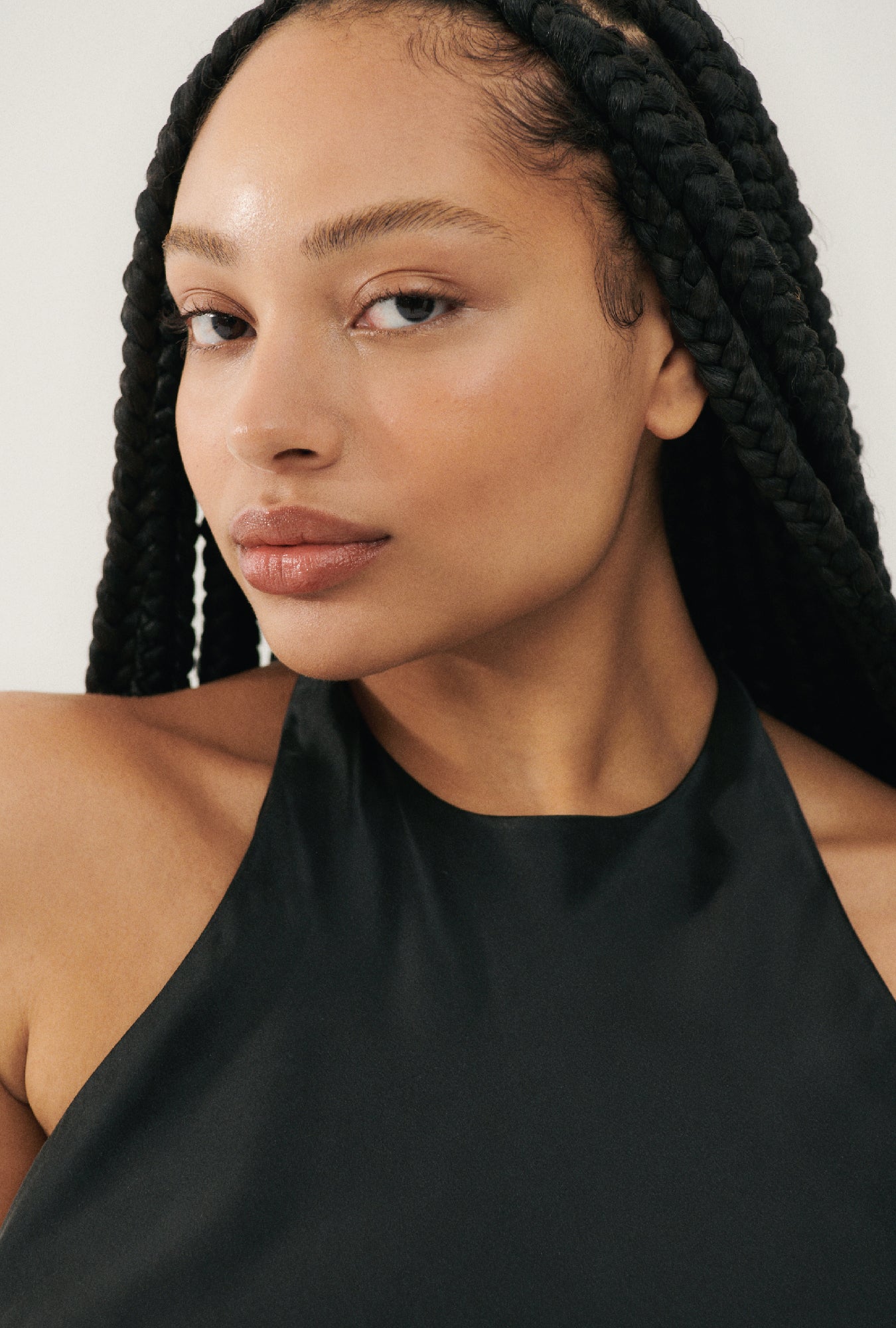 Silk Laundry Halter Dress (Black)