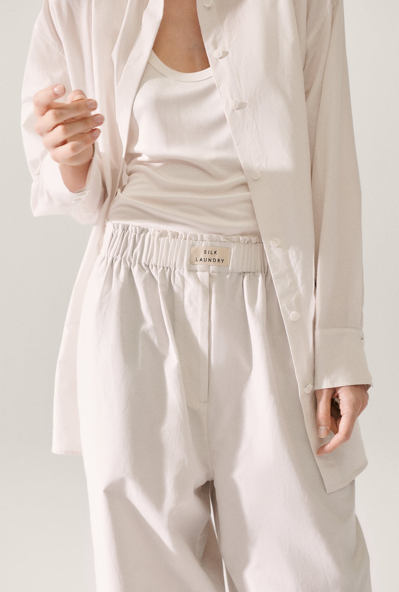 Laundry Cotton Silk Paper Bag Pants (Dust)